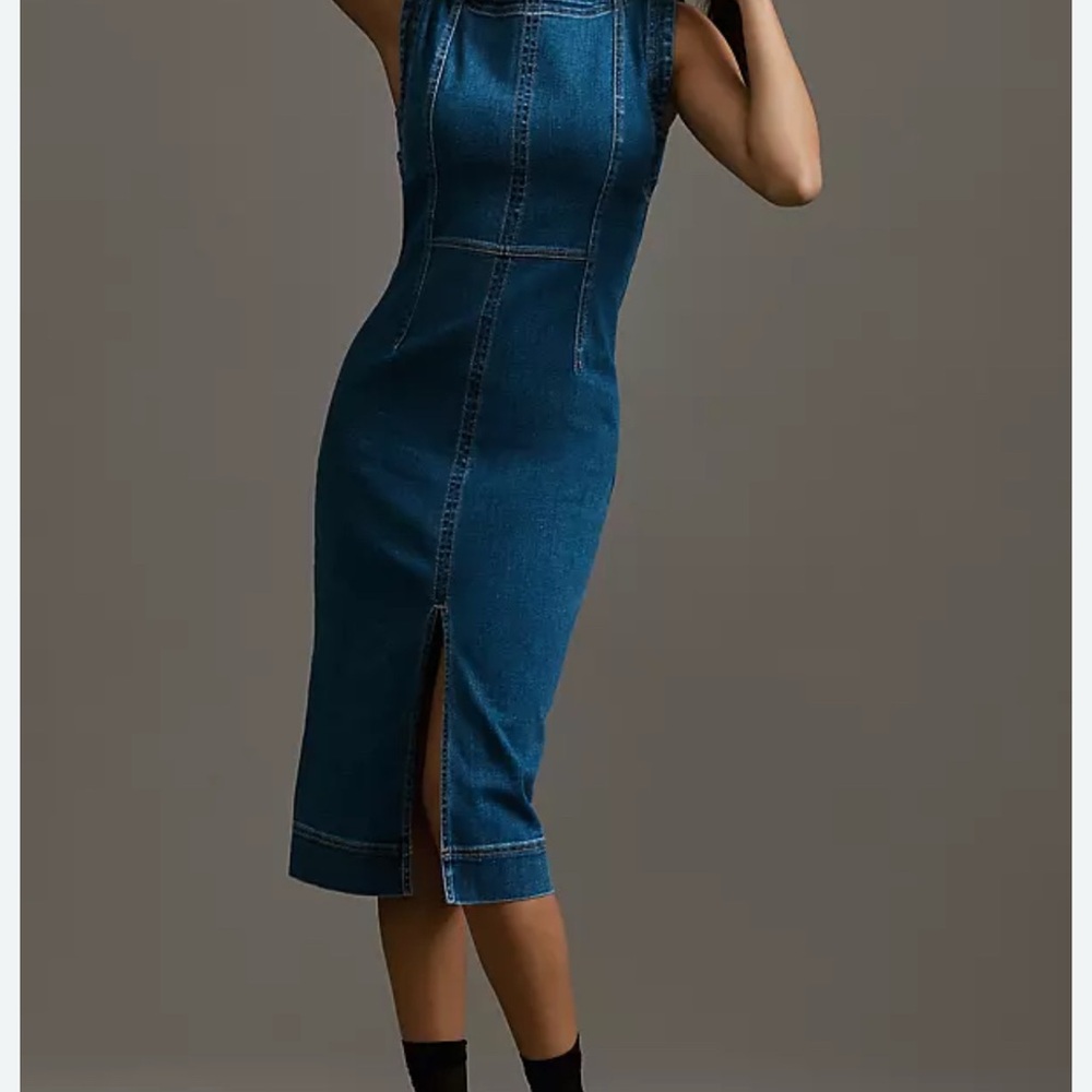 Anthropologie Pilcro Denim Midi Dress small petite